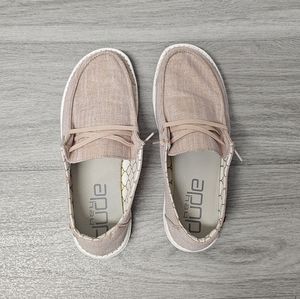 Hey Dude Wendy Sparkling Rose Gold Shoes Loafers 9